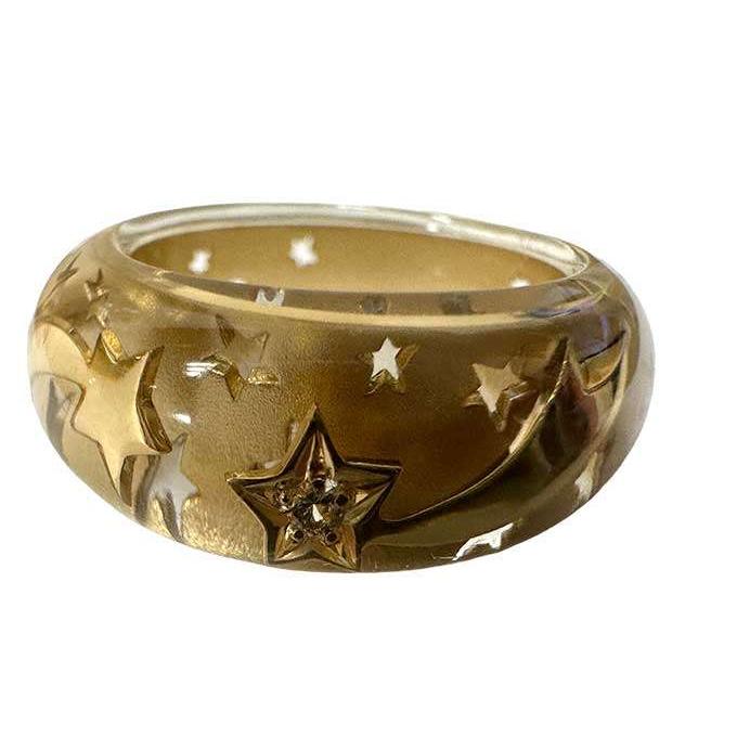 【中古】STAR JEWELRY スタージュエリー アクセサリー 指輪 リング K18 流れ星 ダイヤモンド アクリルリング 0.015ct | STAR JEWELRY | 06
