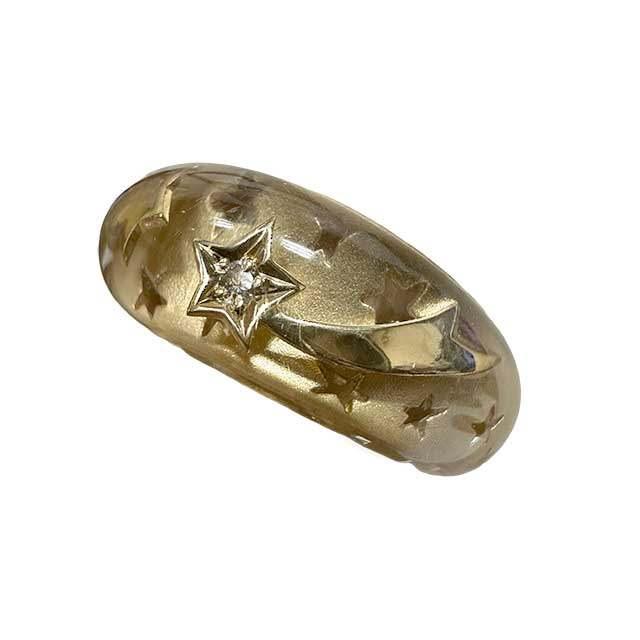 【中古】STAR JEWELRY スタージュエリー アクセサリー 指輪 リング K18 流れ星 ダイヤモンド アクリルリング 0.015ct | STAR JEWELRY | 08