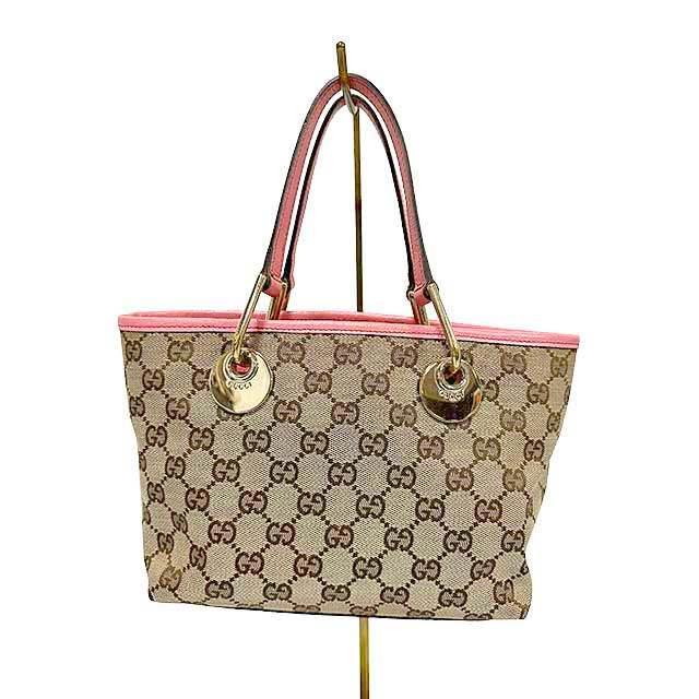 GUCCI（グッチ） 【中古】GUCCI ハンドバッグ ピンク ベージュ GG柄 