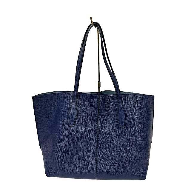 中古】TOD'S トッズ トートバッグ ショルダーバッグ ネイビー レザー