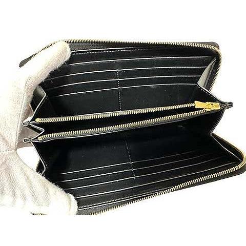 【中古】CELINE　セリーヌ ラウンドファスナー 長財布 ラージ ジップドウォレット ブラック ゴールド金具＿S10＿s-0212-r10 CELINE（セリーヌ） 【中古】CELINE ラウンドファスナー 長財布 ラージ