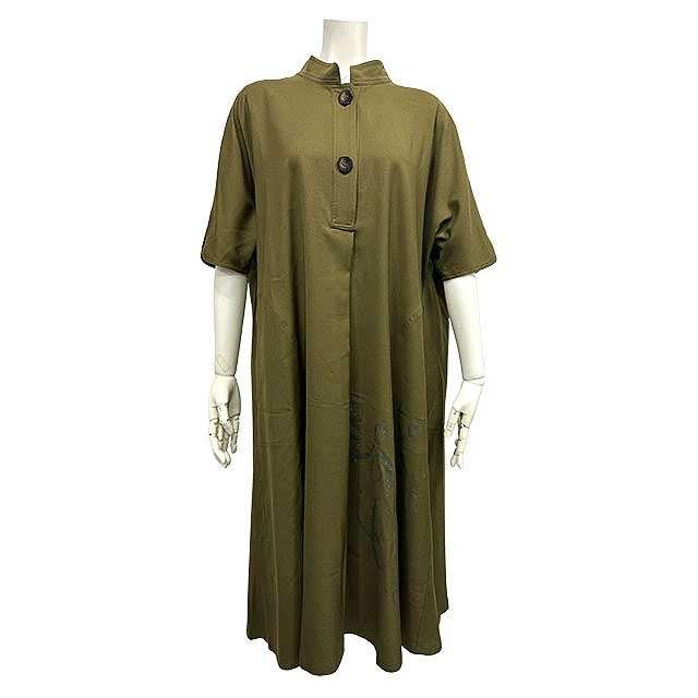 【未使用】【新古品】伊太利屋　イタリヤ　ワンピース　レディース　カーキ　定価58300円　日本製　半袖ワンピース　9号
