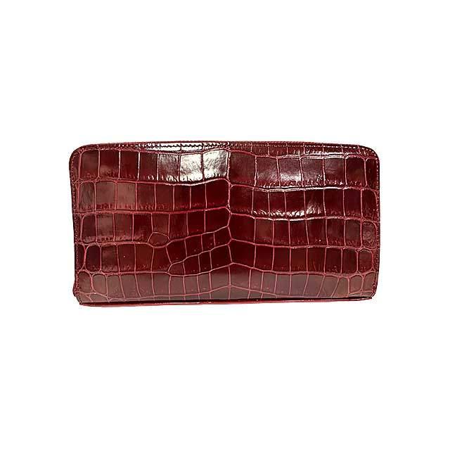 中古】den HAMANO 傳濱野 デンハマノ 財布 レディース リアルクロコ  