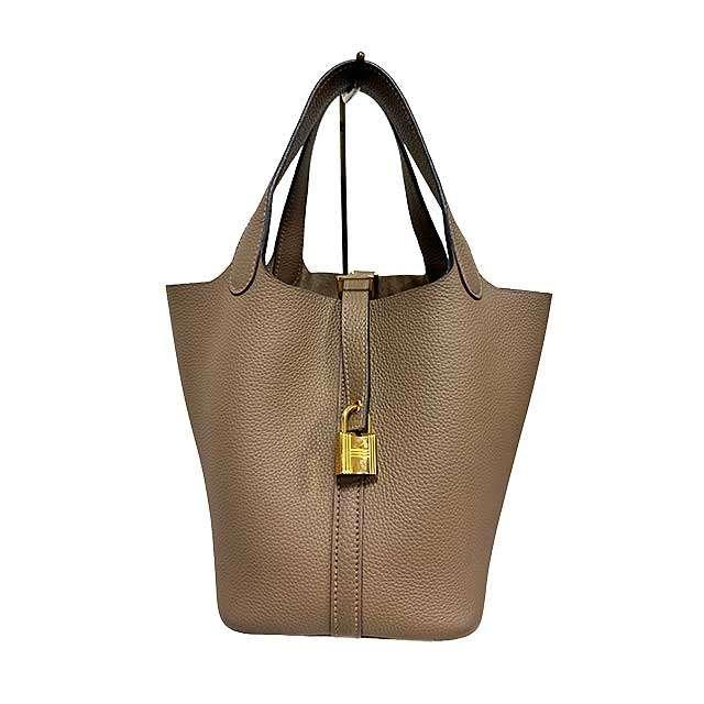 【美品】ピコタンロック　エトゥープ　ゴールド金具　U刻印 中古】 HERMES エルメス ピコタンロックPM エトゥープ ベージュ