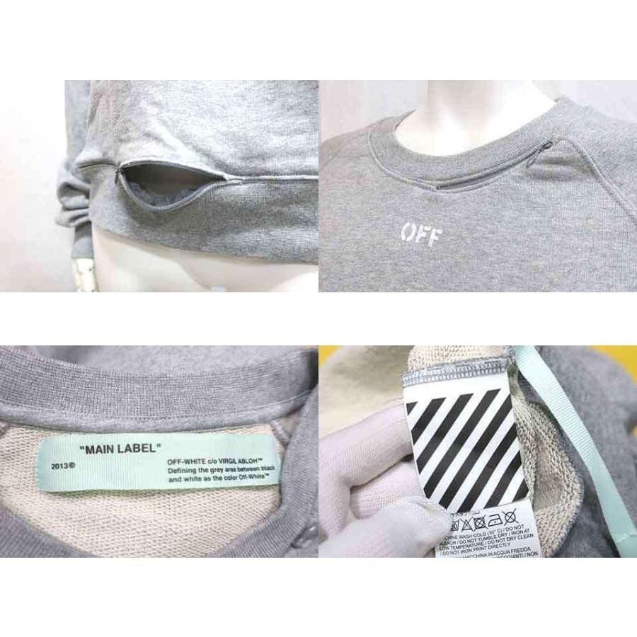 【中古】OFF　WHITE　MAIN LABEL　オフホワイトメインレーベル　トップス　トレーナー　ライトグレー　サイズS　長袖＿S23＿s-0314-r23 中古】OFF WHITE MAIN LABEL オフホワイトメインレーベル トップス