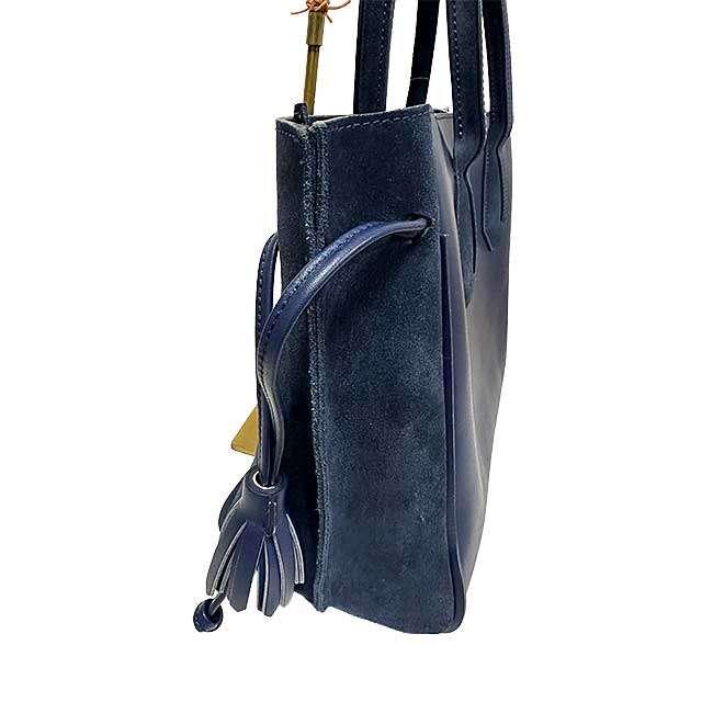 超希少✨ ロンシャン ペネロペ トートバッグ レザー×スエード ネイビーブルー LONGCHAMP（ロンシャン） 【中古】LOMGCHAMP バッグ トートバッグ