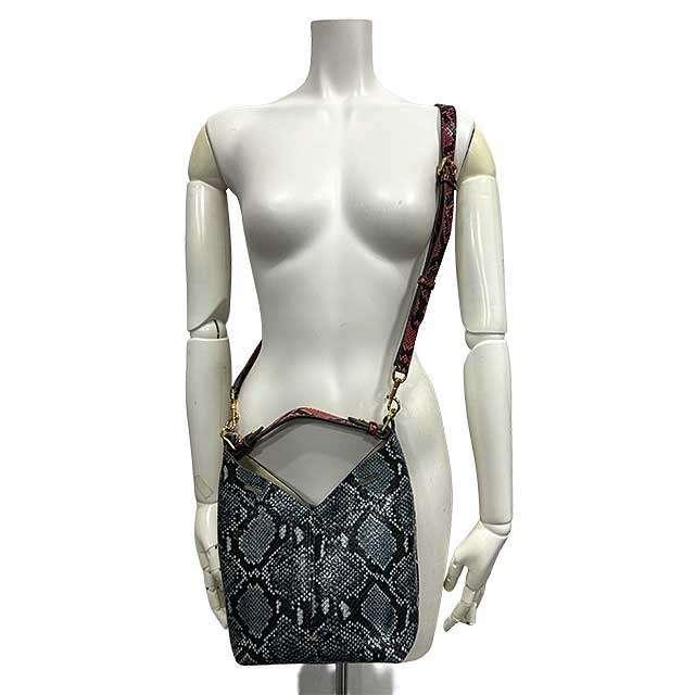 【中古】アニヤ・ハインドマーチ Anya Hindmarch　ショルダーバッグ　パイソン柄　2WAYバッグ　レザーバッグ＿s11＿s-0448-r11 ANYA HINDMARCH（アニヤ・ハインドマーチ） 【中古】アニヤ・ハインド