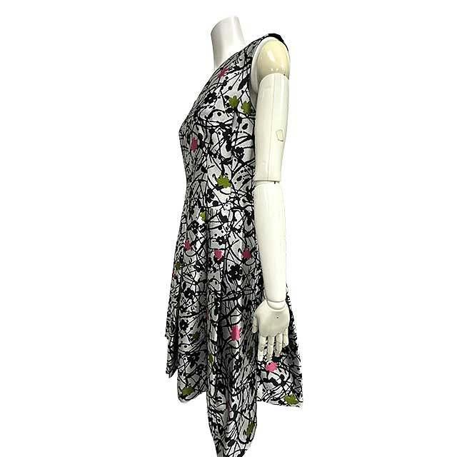 Rene ルネ フラワー 花柄 ジャガード ノースリーブ ワンピース Rene（ルネ） 【中古】Rene ワンピース ノースリーブ フラワー