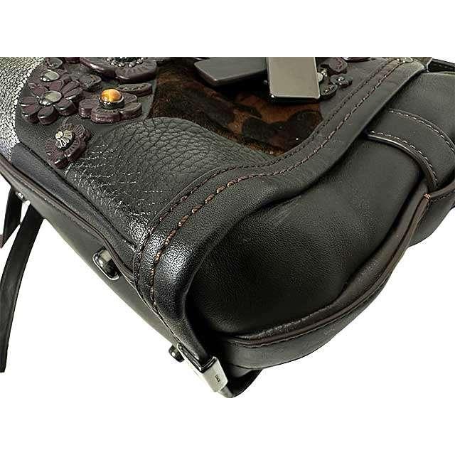 中古】coach コーチ ハンドバッグ 55503 レザー ハラコ ダークブラウン 