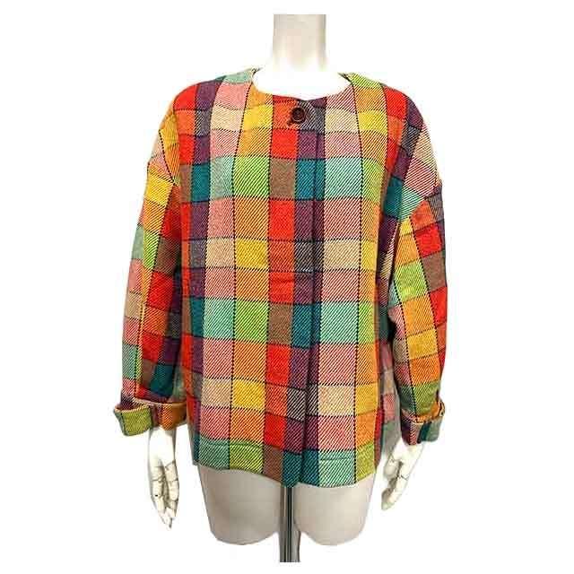 新品タグ付き アトリエドゥサボン チェックウール テーラード