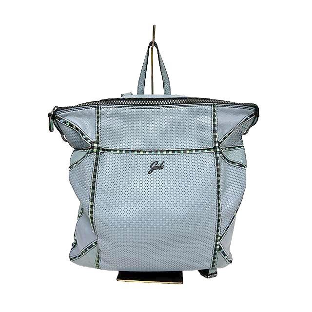 ガブス 3way リュックサック ショルダーバッグ トートバッグ ブルー系 GABS 【中古】GABS ガブス バッグ リュック 3WAY レザー