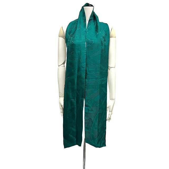 HERMES　エルメス　スカーフ　カレ45　シルク　グリーン　正規品　送料無料 エルメス スカーフ カレ45 総柄 グリーン SILK100％ | 東京銀座の