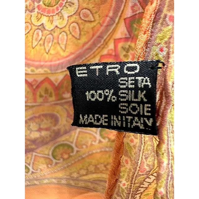 未使用　ヴィンテージ　ETRO　エトロ　ラムウール×シルク ストール ETRO（エトロ） 【中古】ETRO シルク 小物 ストール ※一か所汚れあり