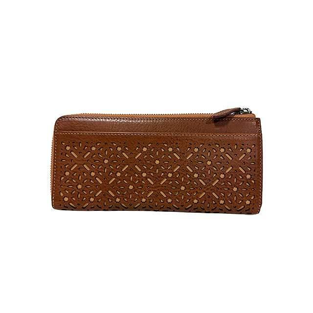 genten（ゲンテン） 【中古】genten 小物 財布 長財布 ブラウン L字 