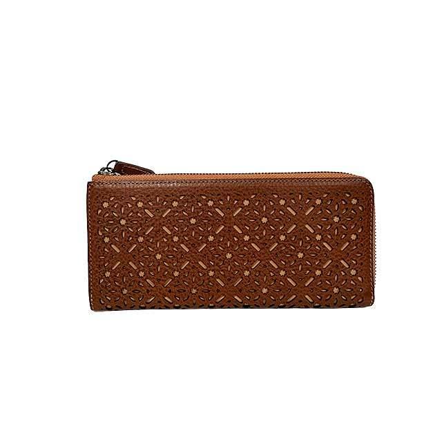 genten（ゲンテン） 【中古】genten 小物 財布 長財布 ブラウン L字