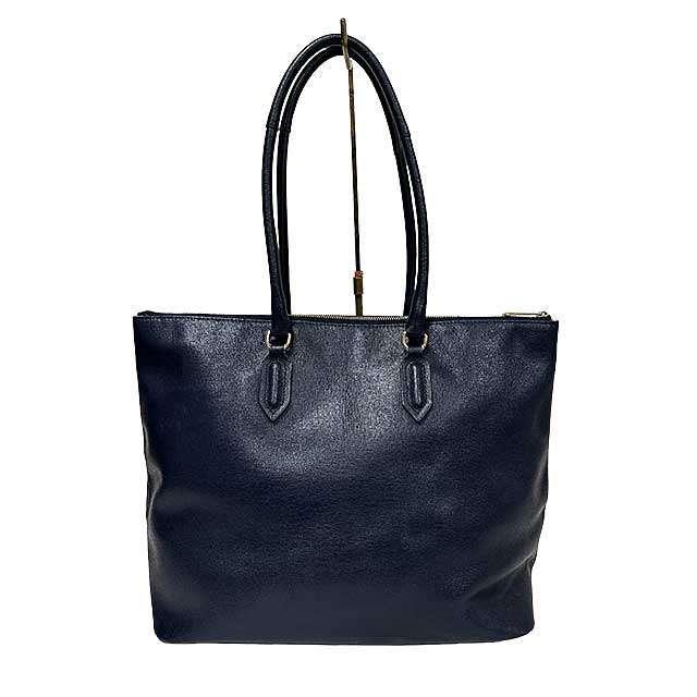 FURLA フルラ トートバッグ ネイビー 本革 チャーム付き レザーバッグ