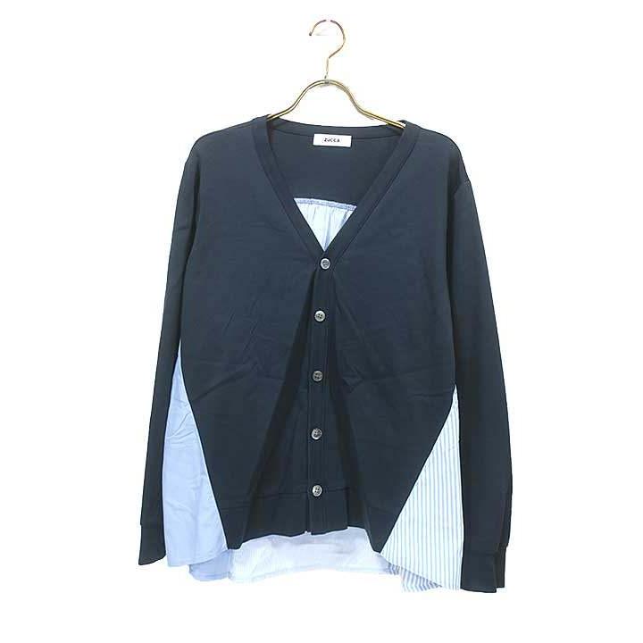 【中古】zucca ズッカ トップス レディース カーディガン ネイビー ブルー コットン Mサイズ＿S28＿s-1135-r28 ZUCCa（ズッカ） 【中古】zucca トップス レディース カーディガン