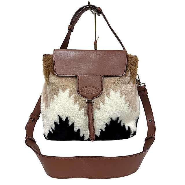 美品　TODsトッズ　ショルダーバッグ　リアルファー２WAYバッグ　ハンドバッグ TOD'S（トッズ） 【中古】TOD'S バッグ 2WAY ショルダー フェイク