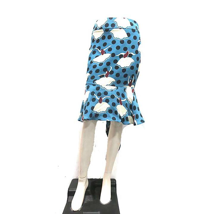 MARNI 【中古】【美品】MARNI マルニ スカート ブルー ドット柄  