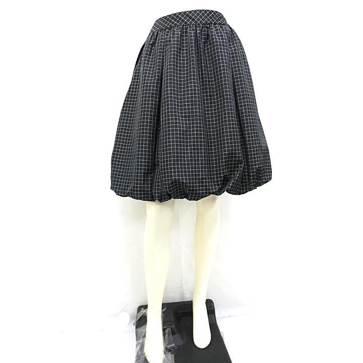 中古】Rena ルネ スカート レディース ブラック チェック バルーン 34 