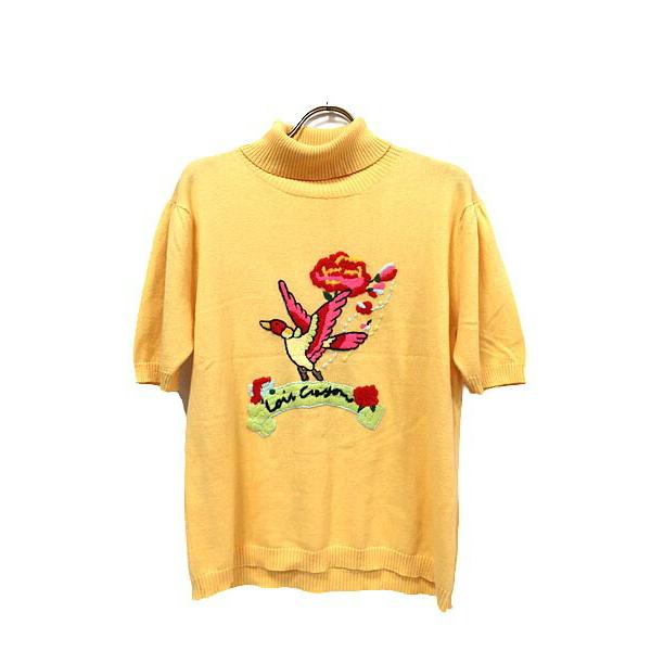 【中古】Lois  CRAYON ロイスクレヨン トップス レディース　綿素材　ウール混　半袖　秋冬春　Ｍサイズ