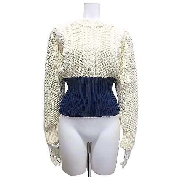 【未使用】【新古品】Alexander McQUEEN 　アレキサンダーマックイーン　バイカラー ケーブルニット お値下げしました