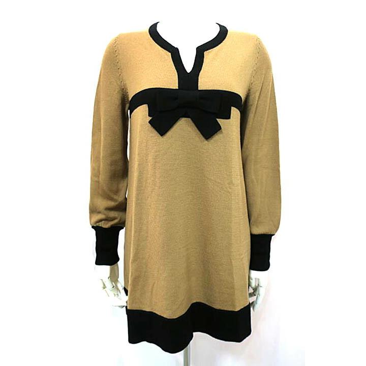 【中古】TO BE CHIC トゥービーシック トップス レディース 長袖 ニット サイズ2 リボン ウール 秋冬
