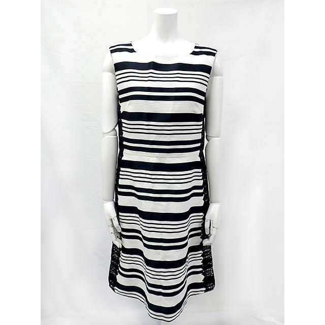 Lestera レステラ ワンピース 膝丈 ストライプ ホワイト ネイビー サイズ40 フォーマル レース 送料無料 未使用 Wp 0068 R28 リサイクルブティックabc 通販 Yahoo ショッピング