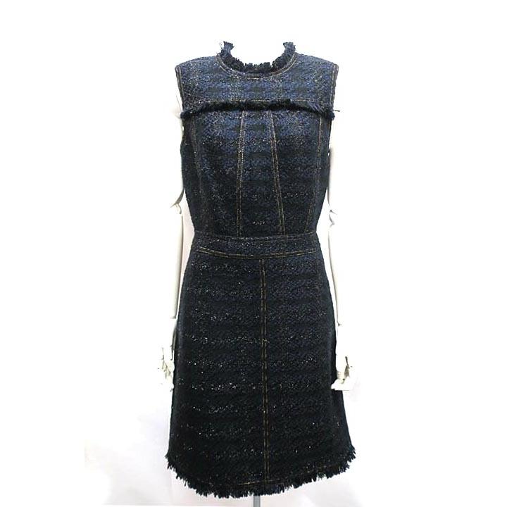 100 の保証 中古 Tory Burch トリーバーチ ワンピース レディース ツイード ノースリーブ サイズ2 Sサイズ 完売 Clinilab Net