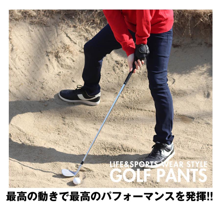Gステージメンズ ゴルフパンツ ダークブルー ヘリンボーンストレッチ　ジャージ Gステージメンズ ゴルフパンツ ダークブルー ヘリンボーン