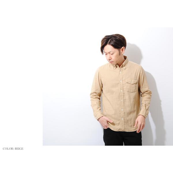 国産 長袖シャツ ダブルガーゼ シャツ メンズ 長袖 日本製 アメカジ 綿