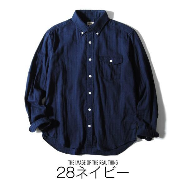 国産 長袖シャツ ダブルガーゼ シャツ メンズ 長袖 日本製 アメカジ 綿