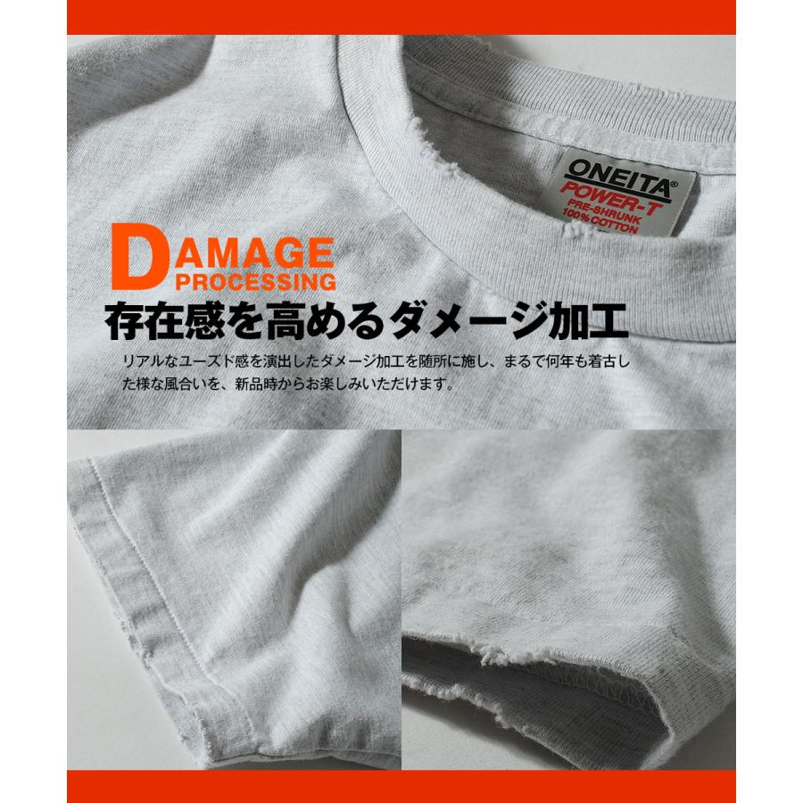 grdeatLand original ONEITA POWER-T ホワイト ダメージTシャツ oneita オニータ パワーTシャツ 7.5oz コットン