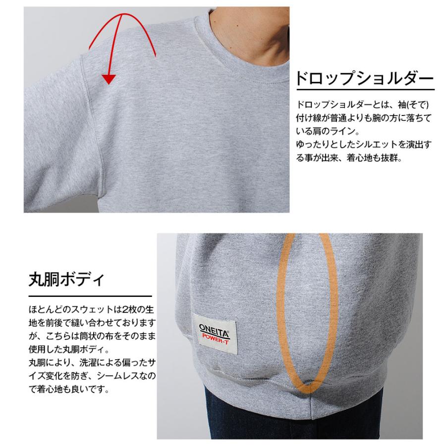 オーセンティック クルーネック スウェット ONEITA オニータ 裏起毛 裾