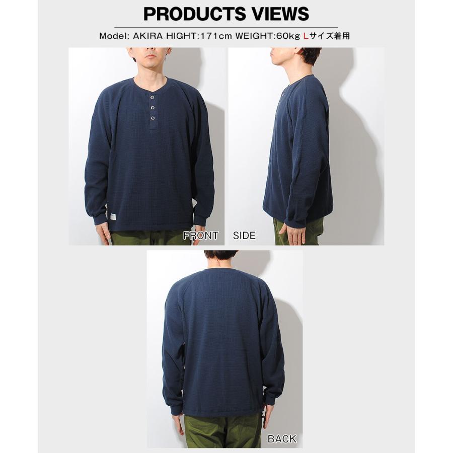 BEN DAVIS/WHITE LABEL ビッグワッフルワイドヘンリーネックプル