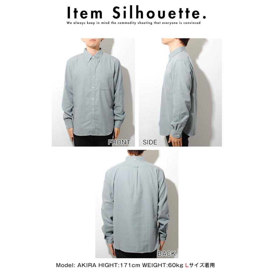 ネルシャツ 無地 長袖 メンズ 長袖シャツ 秋冬 ボタンダウン シャツ