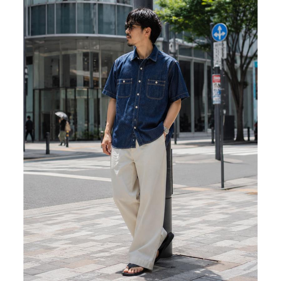 デニムシャツ インディゴ デニムワークシャツ メンズ 5oz 春服 春物 秋