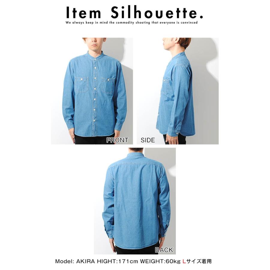 デニムシャツ インディゴ デニムワークシャツ メンズ 5oz 春服 春物 秋