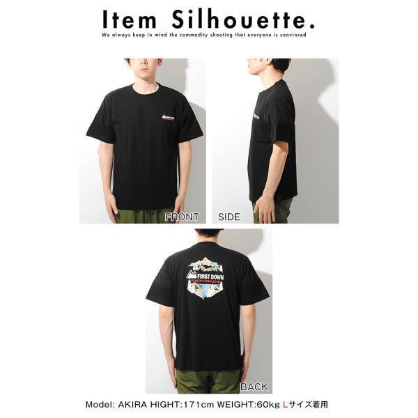 FIRST DOWN Tシャツ 半袖 EXPLORATION GEAR サークル 山ロゴ