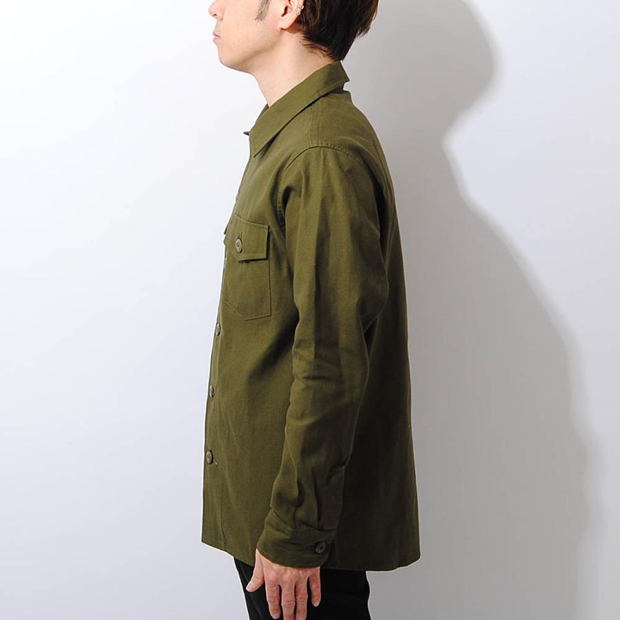 HOUSTON（ヒューストン） ミリタリーシャツ バックサテン コットン