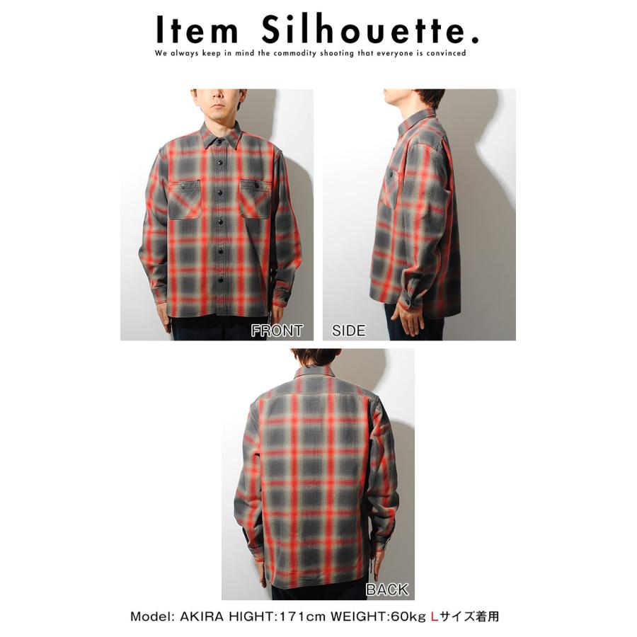 HOUSTON オンブレ　チェックシャツ L HOUSTON シャツ オンブレチェックシャツ メンズ レディース