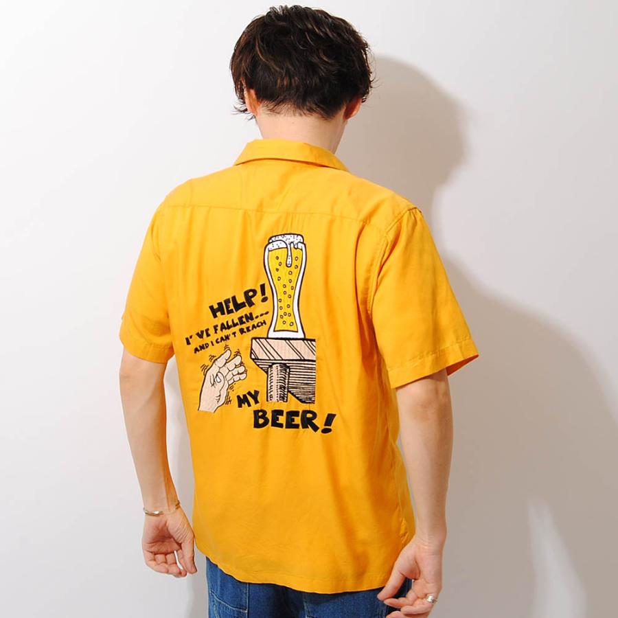 HOUSTON ボーリングシャツ ビール刺繍 ヒューストン 半袖シャツ アメカジ ボウリングシャツ 半袖 夏物 夏服|re-ap|16