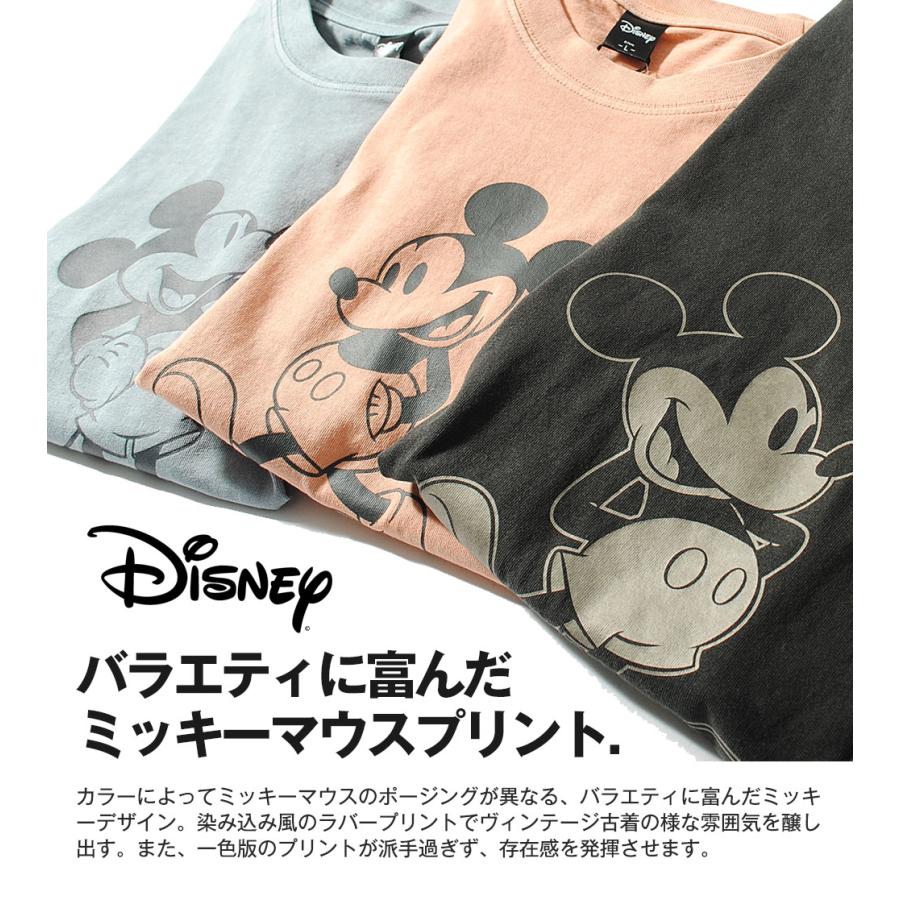 Tシャツ ミッキーマウス フェード加工 半袖 スウェット コットン 