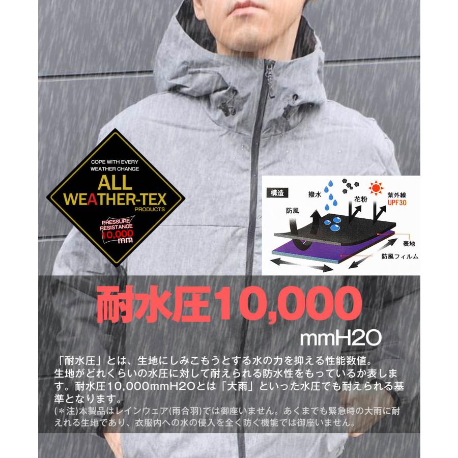 マウンテンパーカー 耐水圧10,000mm オールウェザーテックス マウンテンパーカー 耐水圧10,000mm オールウェザーテックス