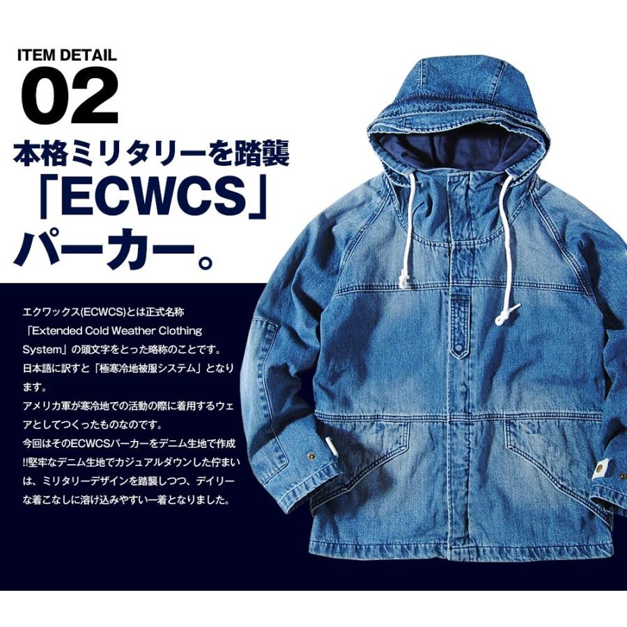 Houston ヒューストン Ecwcsデニムパーカー フード付き デニムジャケット カバーオール マウンテンパーカ メンズ インディゴ 春服 Re Ap 通販 Yahoo ショッピング