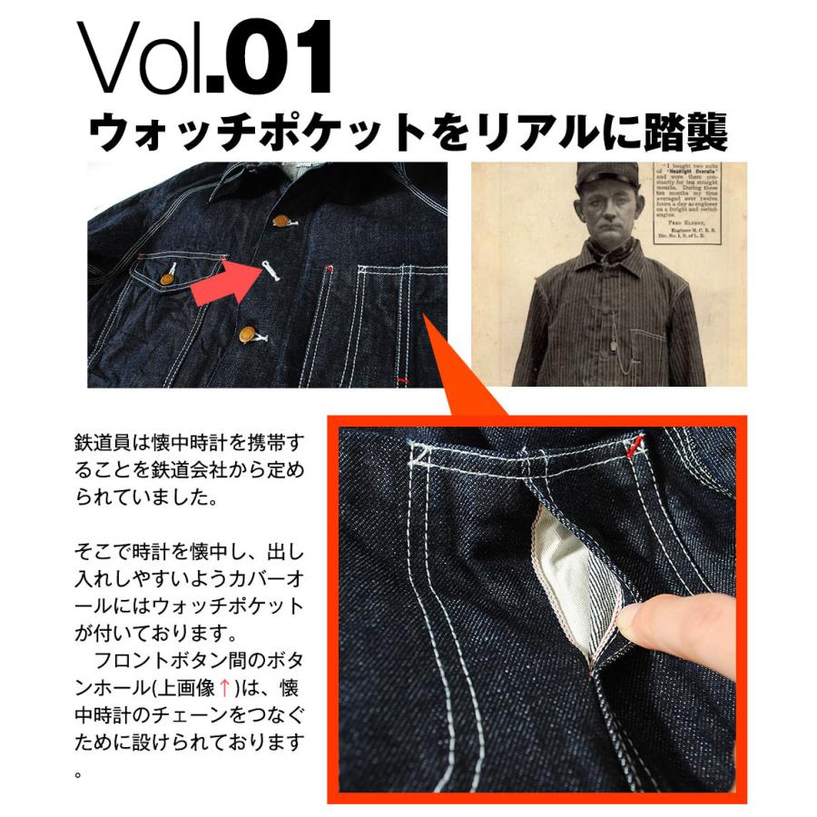 HOUSTON（ヒューストン） 14oz セルビッチ デニムカバーオール レイル