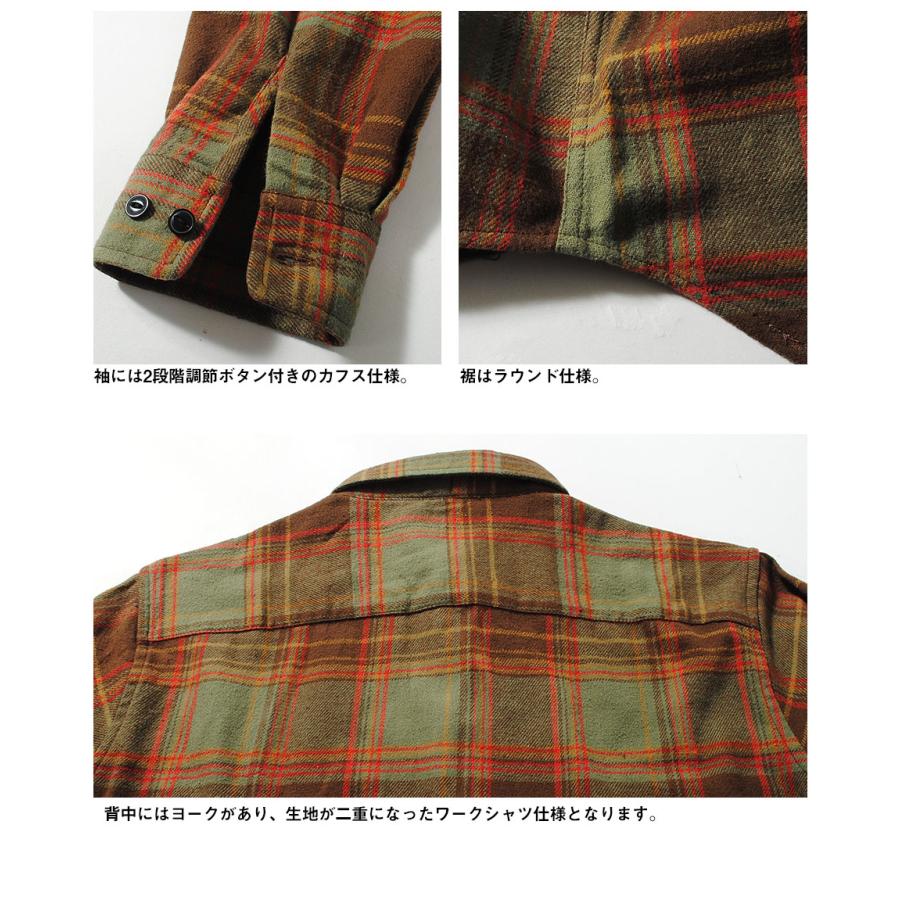 チェックシャツ ミドルウェイト ネルシャツ コットン100% 厚手 長袖 綿