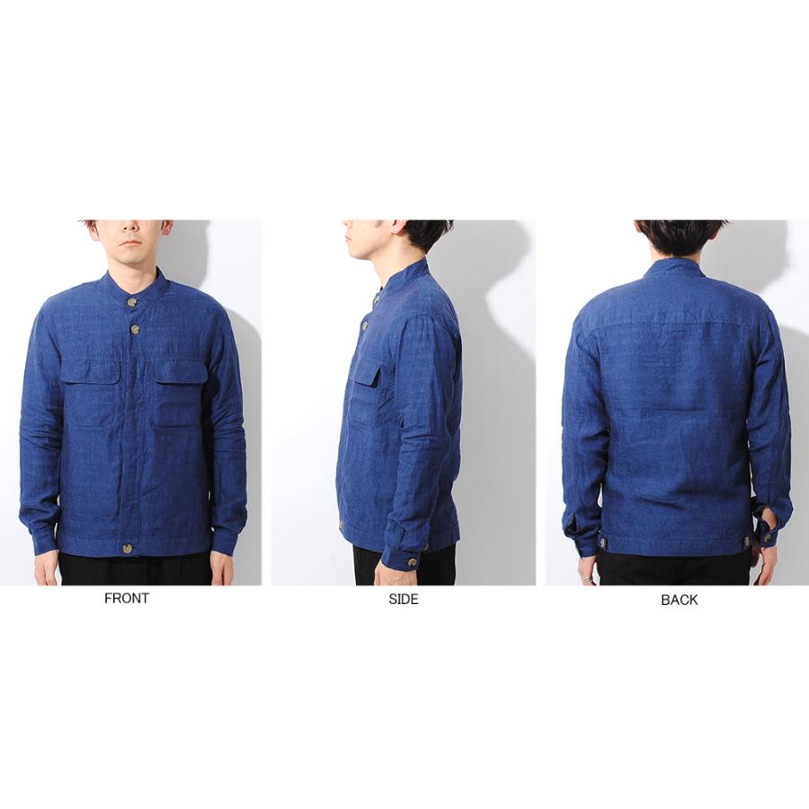 夏物セール!!]フレンチリネン スタンドカラージャケット メンズ