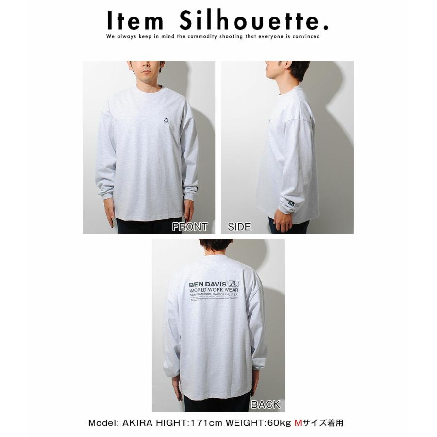 BEN DAVIS（ベンデイビス） ビッグロンT バックプリント Tシャツ 長袖