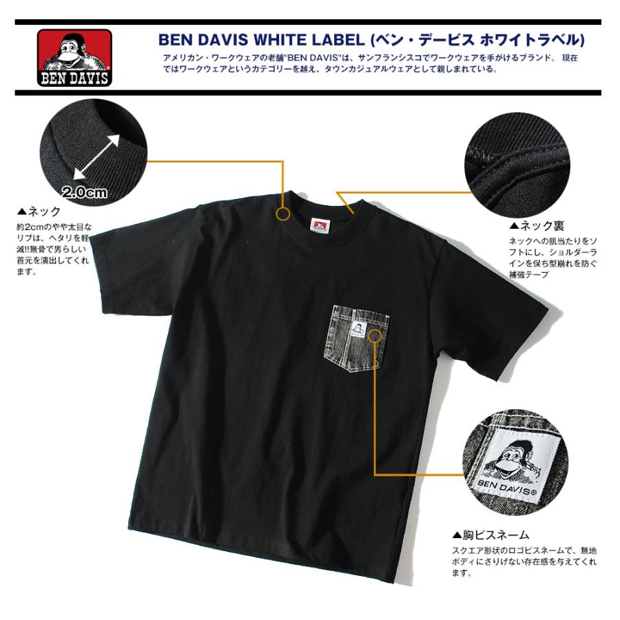 BEN DAVIS（ベンデイビス） Tシャツ ポケット ヘビーウェイト デニム